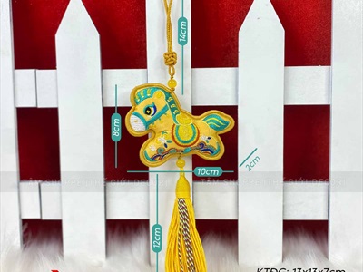 Dây treo Ngựa vải tua rua [Nhiều màu - Cao cấp] PKT-TET-12